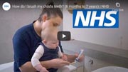 Sit your baby or infant on your knee (taller/older children can stand), in front of a mirror so that you can both see the reflection as you brush their teeth. Sit your baby or infant on your knee (taller/older children can stand), in front of a mirror so that you can both see the reflection as you brush their teeth.