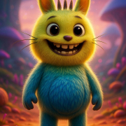 Amazing AI render of a child's alien drawing, generated by ChatGPT.