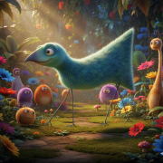 Highly detailed AI transformation of a child's simple line drawing, generated by Gemini AI.