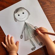 The child's original drawing of a girl.